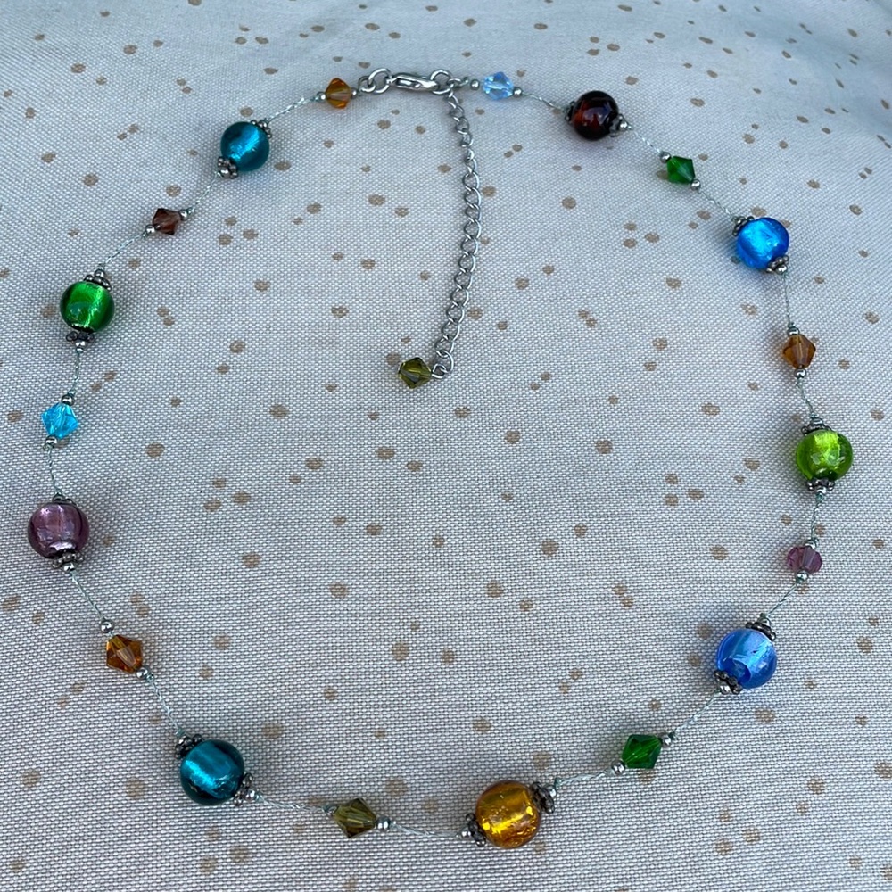 Crystal glass necklace